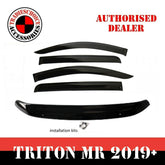 TRADIESCHOICE Bonnet Protector + Weathershields Visors for Mitsubishi Triton MR 2019-2023| Complete Protection and Style Package